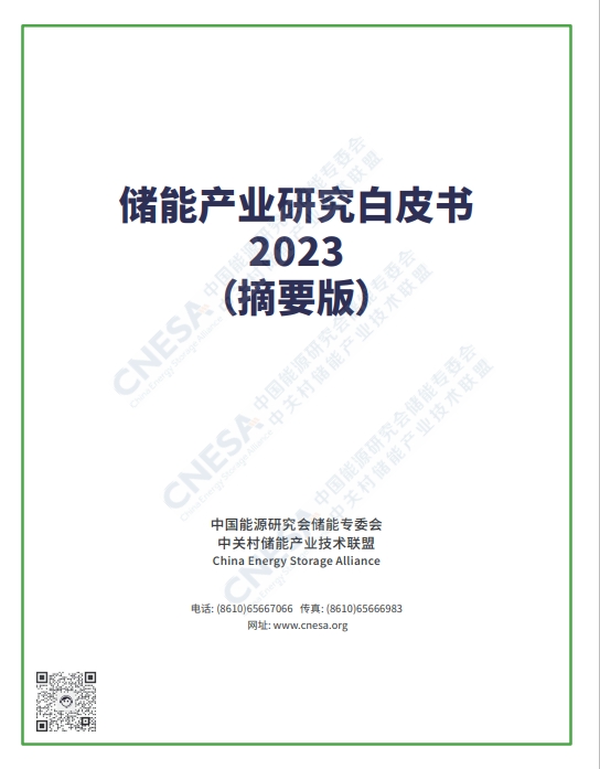 儲能產(chǎn)業(yè)研究白皮書2023（摘要版）