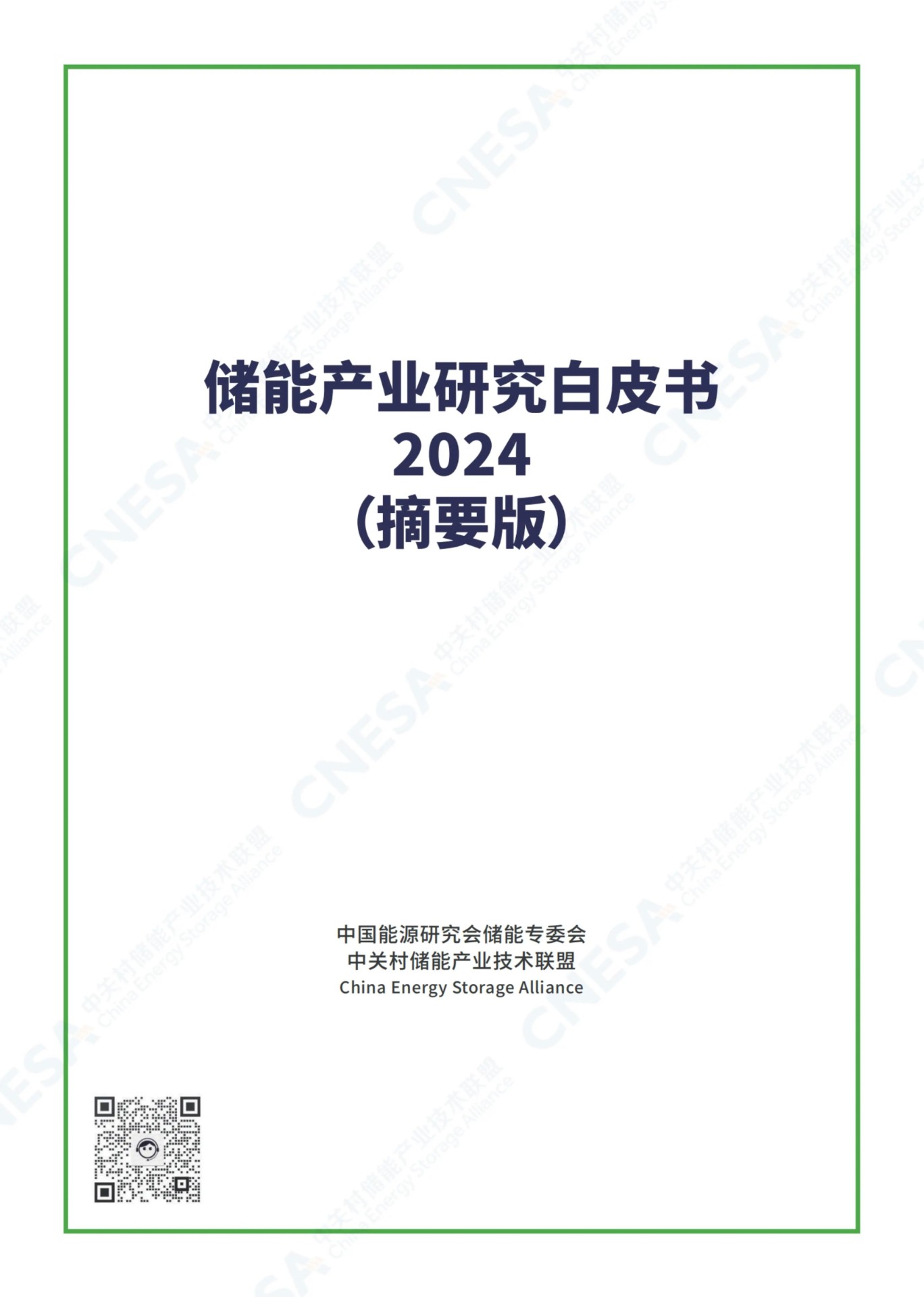 儲能產(chǎn)業(yè)研究白皮書2024（摘要版）